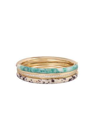 The Pavé Stone Hinged Bracelet Trio