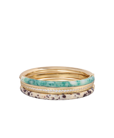 The Pavé Stone Hinged Bracelet Trio