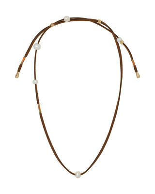 The Freshwater Pearl Leather Wrap Necklace
