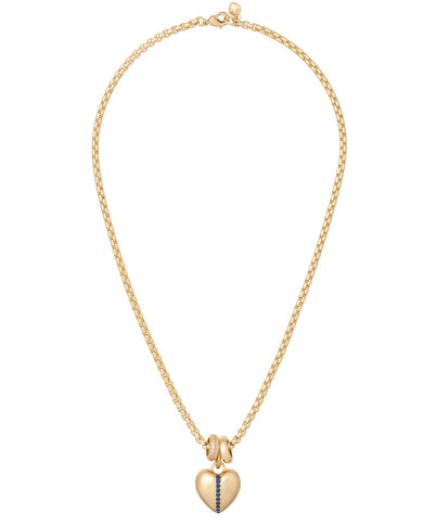 The Sapphire Stripe Mini Heart Pendant