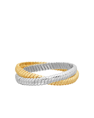 The Double Cobra Bracelet in Mixed Metals