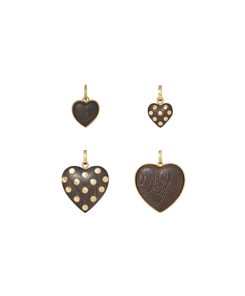 The Wood Heart Charms