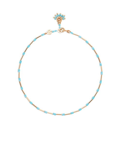 Roxanne Assoulin Barley There But There Anklet in Turquoise Single Product Image