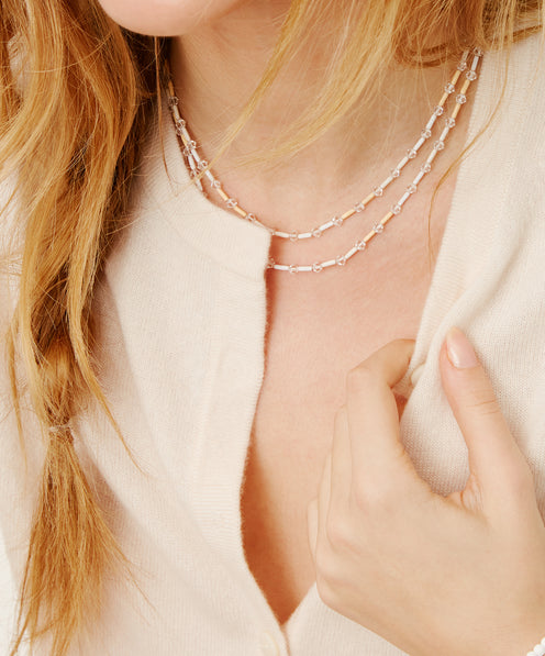 Roxanne Assoulin Fairy Dust Necklaces on model