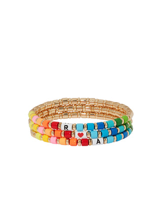 Letter H multicolor stones bracelet