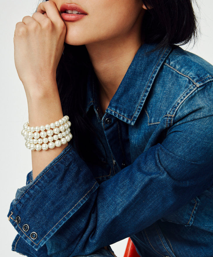 Roxanne Assoulin Pearly Whites Bracelet on Model