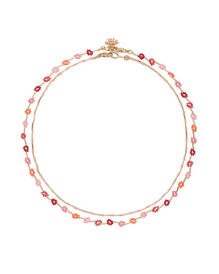 Flower Patch Necklace in Rose