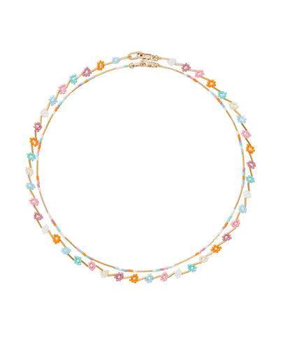 Flower Patch Necklace in Pastel
