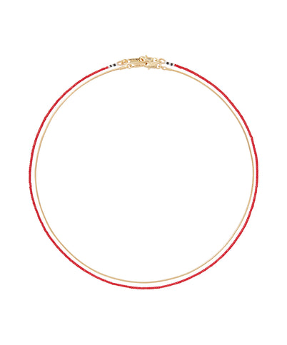 The Line Necklace in Red